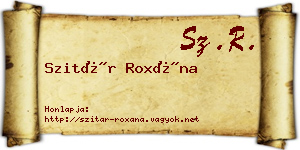 Szitár Roxána névjegykártya